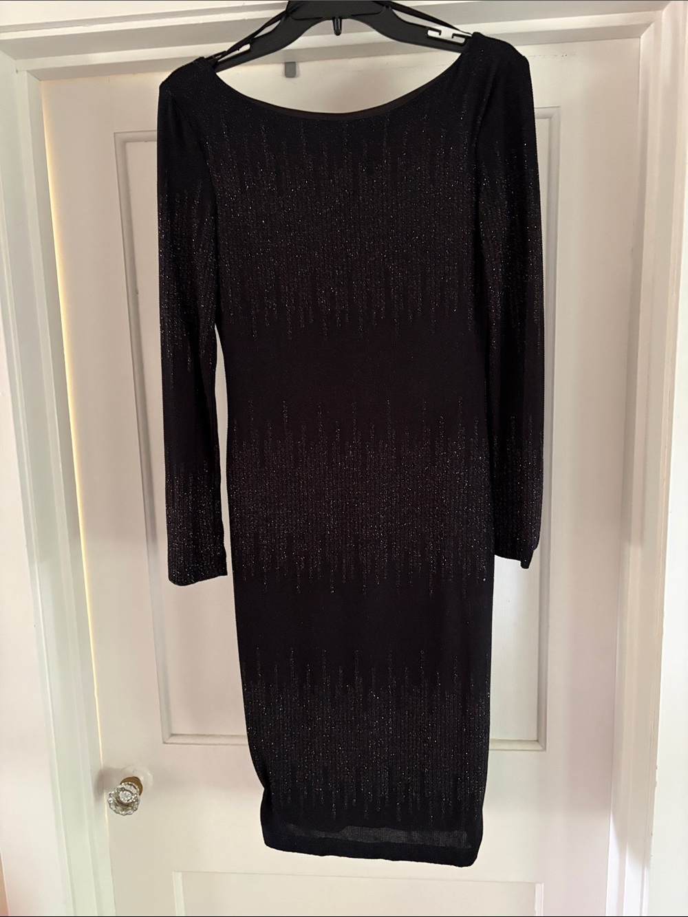 Premier Black Sparkle Long Sleeve Bodycon Dress